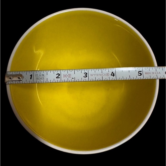 Rae Dunn YUM Cereal Soup Bowl Yellow Inside Artisian Collection by Magenta - Picture 5 of 5